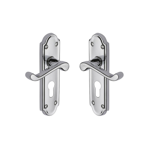 Meridian Door Handle on Plate by M Marcus - Heritage Brass