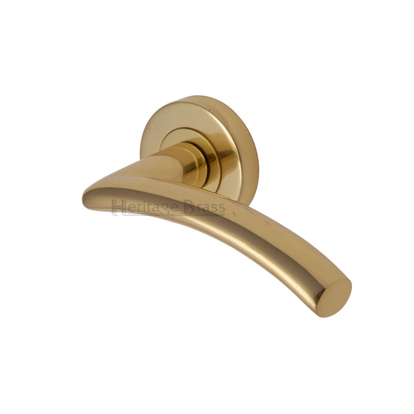 Centaur Door Handle on Round Rose by M Marcus - Heritage Brass