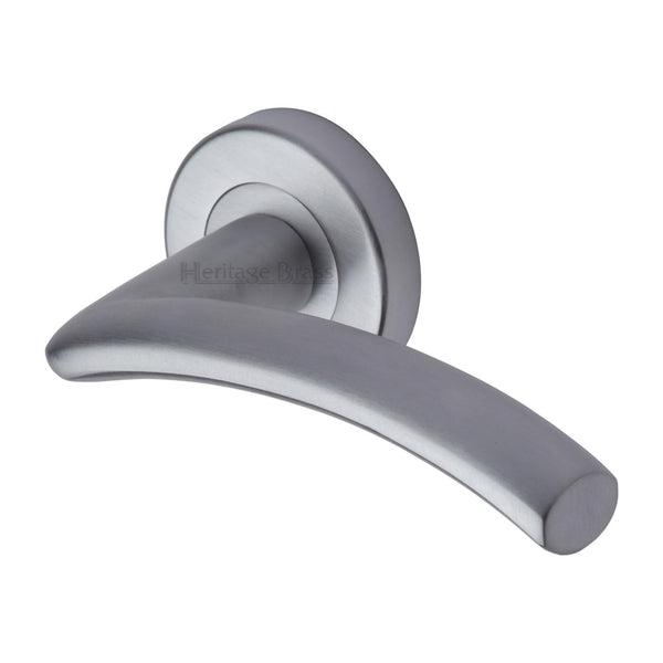 Centaur Door Handle on Round Rose by M Marcus - Heritage Brass
