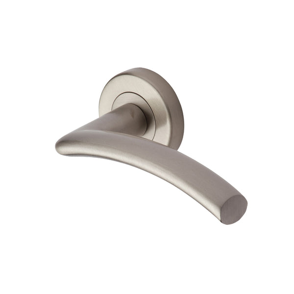 Centaur Door Handle on Round Rose by M Marcus - Heritage Brass