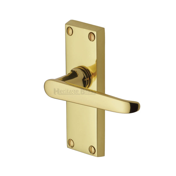 M Marcus - Heritage Brass, Victoria Short Door Handle on Plate, Door Handles, Door Handles on Plate