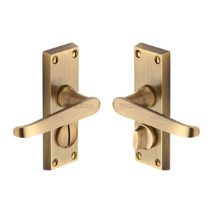 M Marcus - Heritage Brass, Victoria Short Door Handle on Plate, Door Handles, Door Handles on Plate