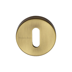 M Marcus - Heritage Brass, Standard Key Escutcheon Round - V4007, Escutcheons & Privacy Thumbturns, Escutcheons