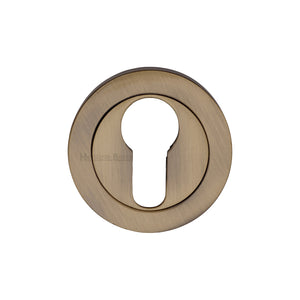 Euro Profile Cylinder Escutcheon Round - V4020 - Antique Brass