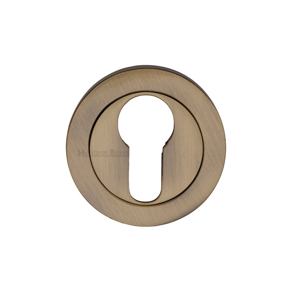 M Marcus - Heritage Brass, Euro Profile Cylinder Escutcheon Round - V4020, Escutcheons & Privacy Thumbturns, Escutcheons