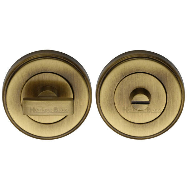 M Marcus - Heritage Brass, Round Bathroom Turn & Release - V4040, Escutcheons & Privacy Thumbturns, Turn & Release