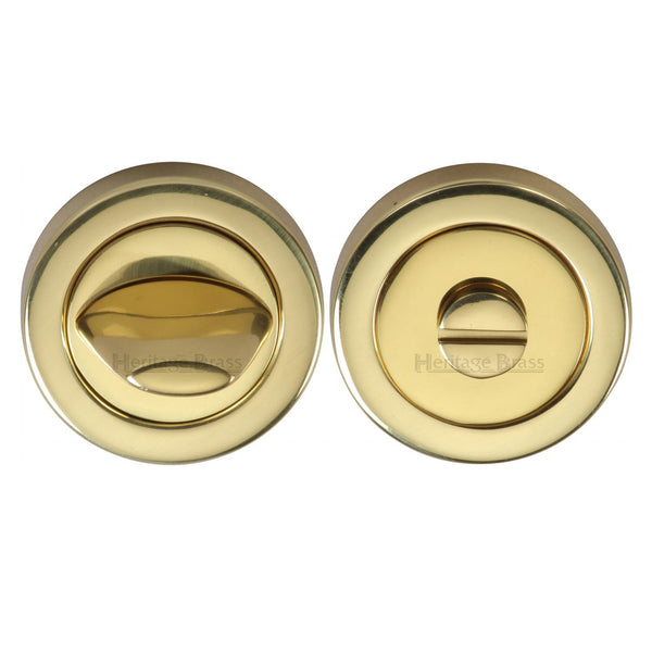 M Marcus - Heritage Brass, Round Bathroom Turn & Release - V4043, Escutcheons & Privacy Thumbturns, Turn & Release