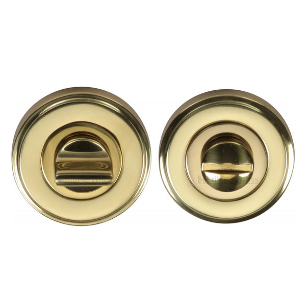 M Marcus - Heritage Brass, Round Bathroom Turn & Release - V4045, Escutcheons & Privacy Thumbturns, Turn & Release