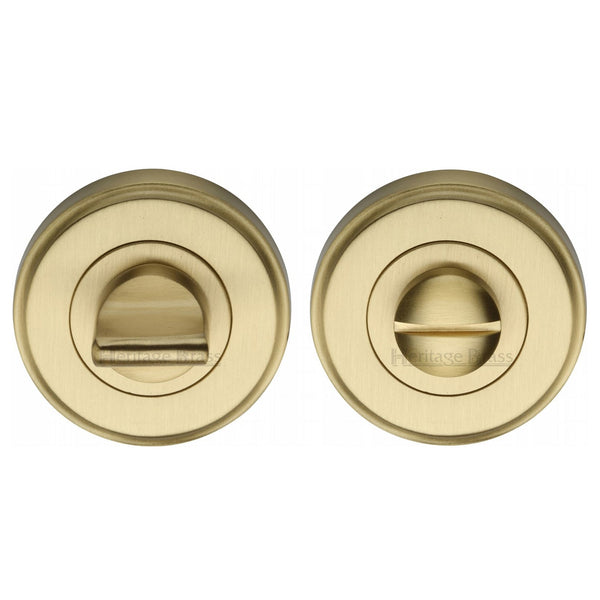 M Marcus - Heritage Brass, Round Bathroom Turn & Release - V4045, Escutcheons & Privacy Thumbturns, Turn & Release