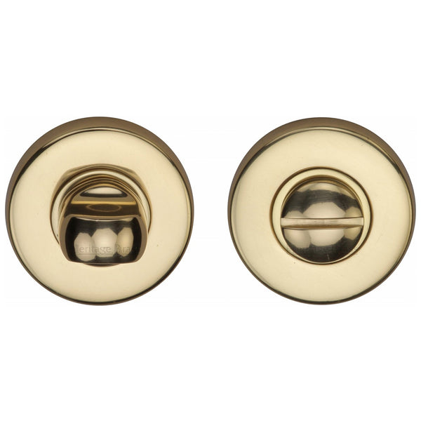 M Marcus - Heritage Brass, Round Bathroom Turn & Release - V4049, Escutcheons & Privacy Thumbturns, Turn & Release