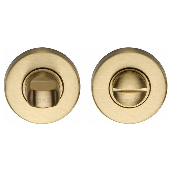 M Marcus - Heritage Brass, Round Bathroom Turn & Release - V4049, Escutcheons & Privacy Thumbturns, Turn & Release