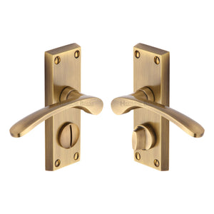 M Marcus - Heritage Brass, Sophia Short Door Handle on Plate, Door Handles, Door Handles on Plate