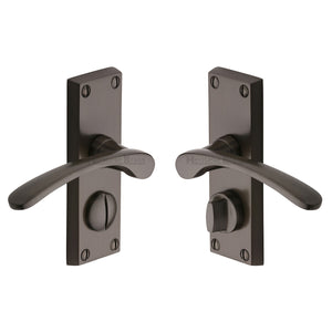 M Marcus - Heritage Brass, Sophia Short Door Handle on Plate, Door Handles, Door Handles on Plate