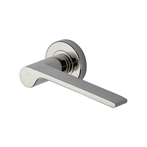 Julia Door Handle on Round Rose by M Marcus - Heritage Brass