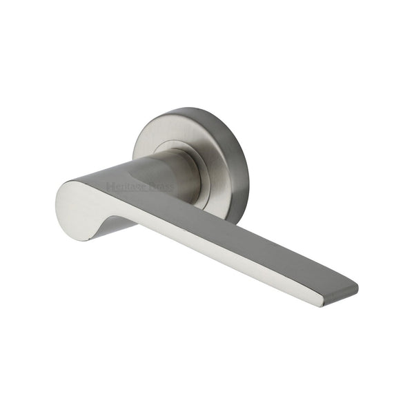 Julia Door Handle on Round Rose by M Marcus - Heritage Brass