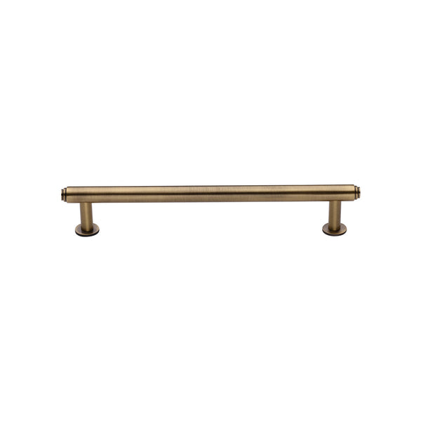 Step Cabinet Pull Handle with Rose by M Marcus - Heritage Brass