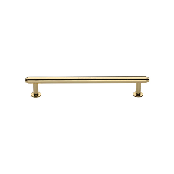 Step Cabinet Pull Handle with Rose by M Marcus - Heritage Brass