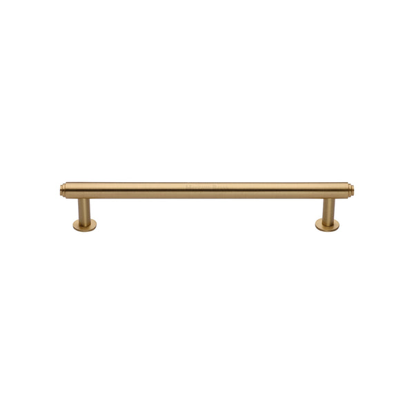 Step Cabinet Pull Handle with Rose by M Marcus - Heritage Brass