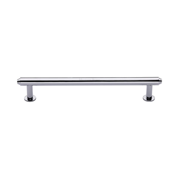 Step Cabinet Pull Handle with Rose by M Marcus - Heritage Brass