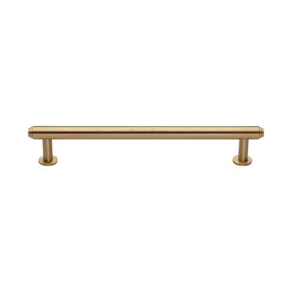 Step Cabinet Pull Handle with Rose by M Marcus - Heritage Brass