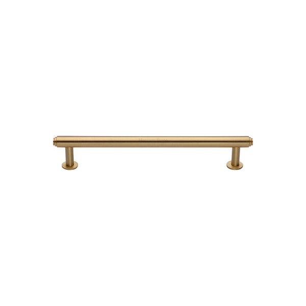 Step Cabinet Pull Handle with Rose by M Marcus - Heritage Brass