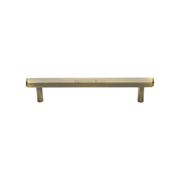 M Marcus - Heritage Brass, Hexagon Profile Cabinet Pull Handle, Cabinet Hardware, Cabinet Pull Handles