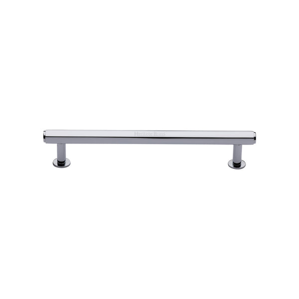 Hexagon Cabinet Pull Handle with Rose by M Marcus - Heritage Brass