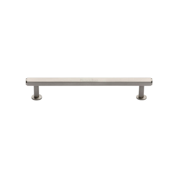 Hexagon Cabinet Pull Handle with Rose by M Marcus - Heritage Brass