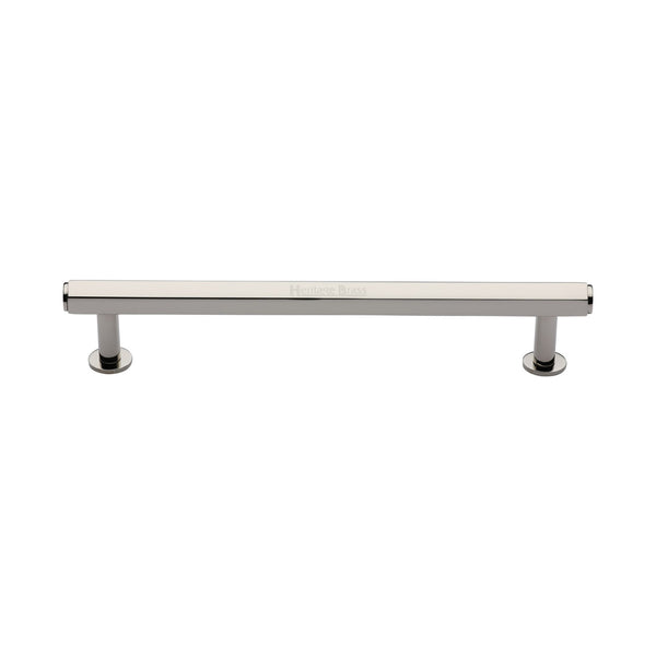 Hexagon Cabinet Pull Handle with Rose by M Marcus - Heritage Brass