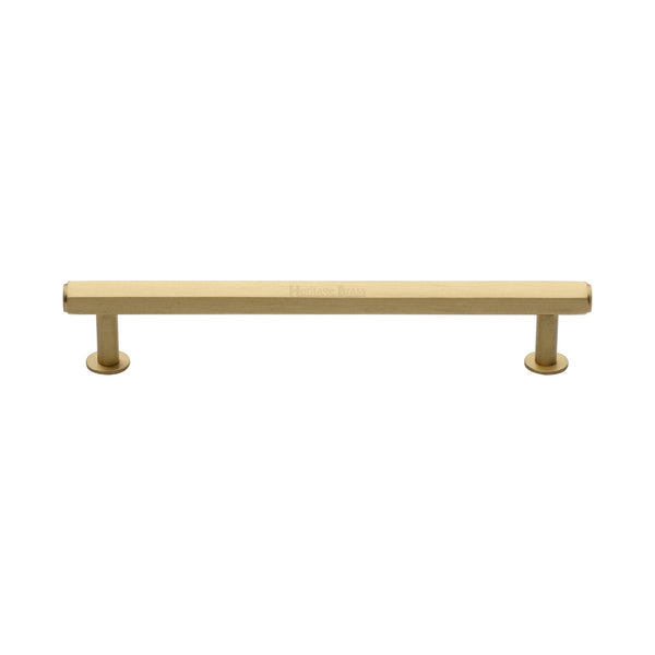 M Marcus - Heritage Brass, Hexagon Cabinet Pull Handle with Rose, Cabinet Hardware, Cabinet Pull Handles