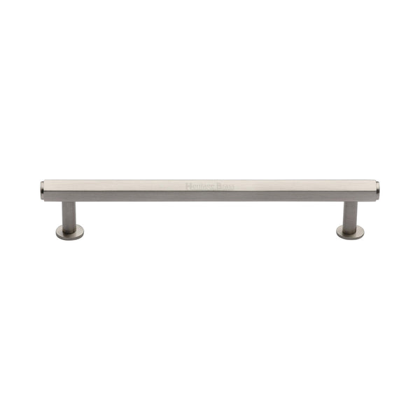 Hexagon Cabinet Pull Handle with Rose by M Marcus - Heritage Brass
