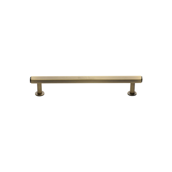 Hexagon Cabinet Pull Handle with Rose by M Marcus - Heritage Brass