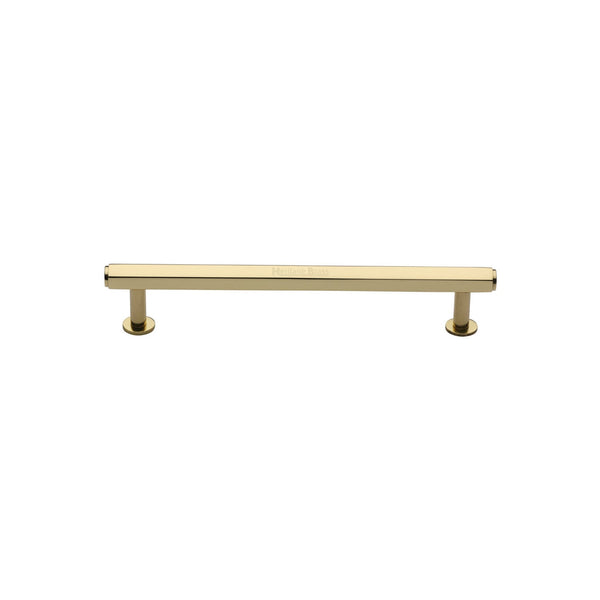 M Marcus - Heritage Brass, Hexagon Cabinet Pull Handle with Rose, Cabinet Hardware, Cabinet Pull Handles