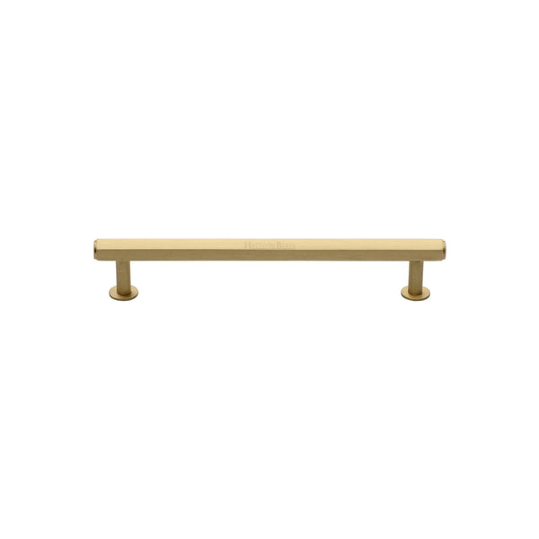 Hexagon Cabinet Pull Handle with Rose by M Marcus - Heritage Brass