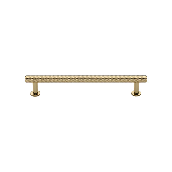 M Marcus - Heritage Brass, Knurled Cabinet Pull Handle with Rose, Cabinet Hardware, Cabinet Pull Handles