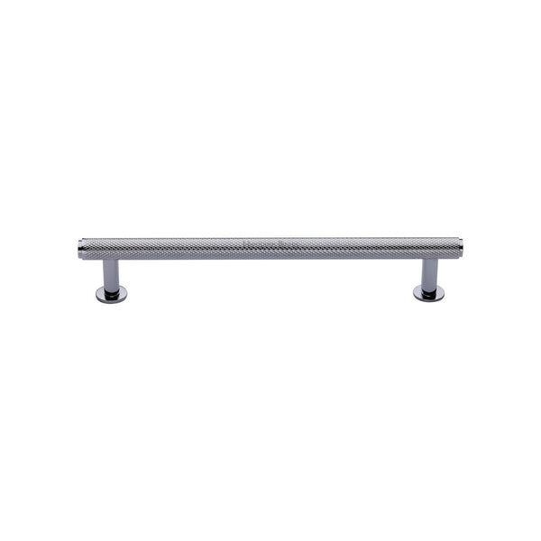 Knurled Cabinet Pull Handle with Rose by M Marcus - Heritage Brass