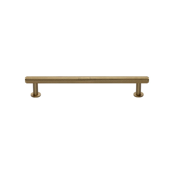 M Marcus - Heritage Brass, Knurled Cabinet Pull Handle with Rose, Cabinet Hardware, Cabinet Pull Handles