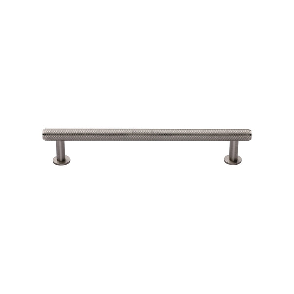 Knurled Cabinet Pull Handle with Rose by M Marcus - Heritage Brass