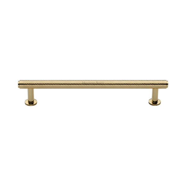 M Marcus - Heritage Brass, Knurled Cabinet Pull Handle with Rose, Cabinet Hardware, Cabinet Pull Handles