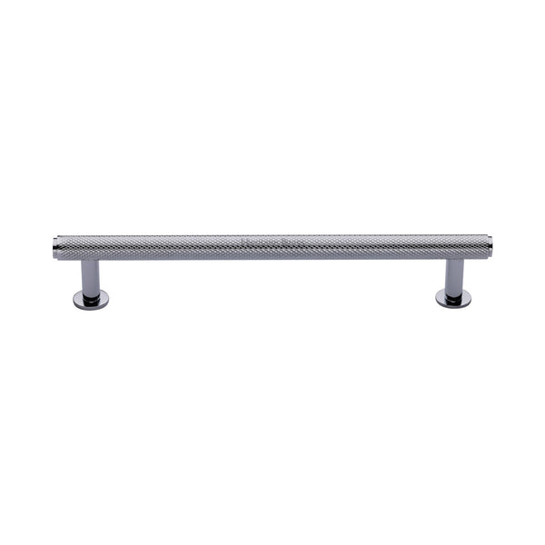 Knurled Cabinet Pull Handle with Rose by M Marcus - Heritage Brass