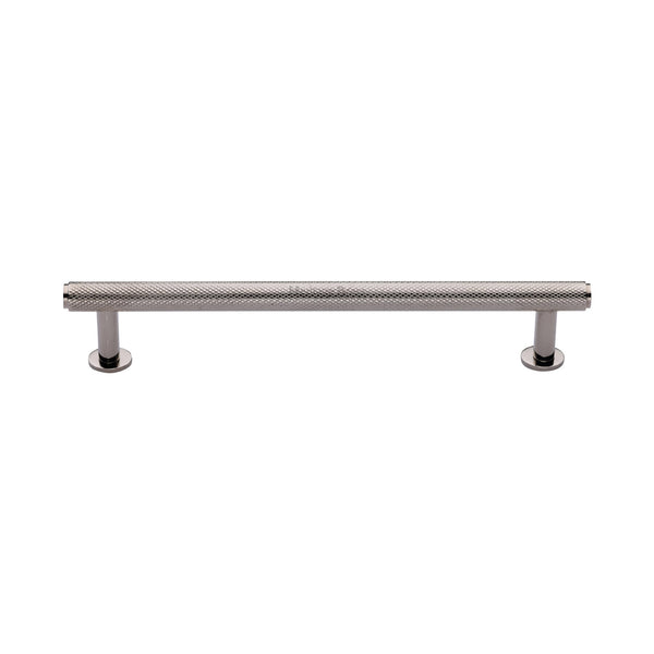 Knurled Cabinet Pull Handle with Rose by M Marcus - Heritage Brass