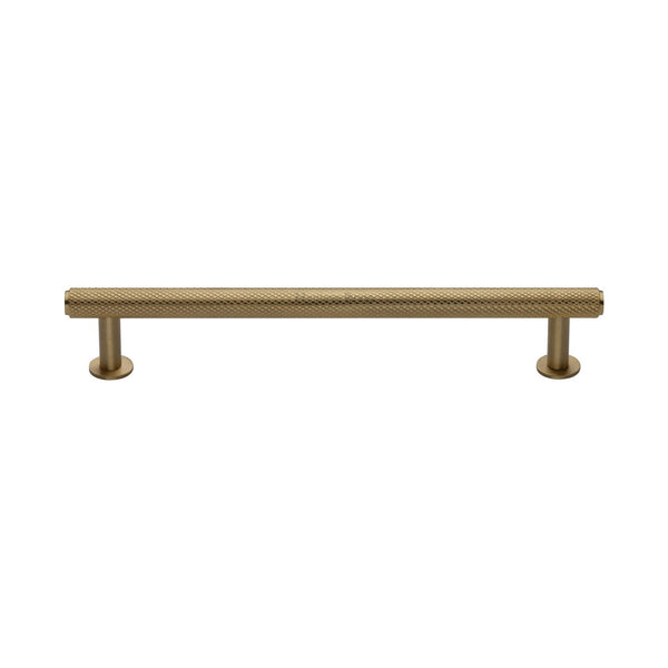 M Marcus - Heritage Brass, Knurled Cabinet Pull Handle with Rose, Cabinet Hardware, Cabinet Pull Handles