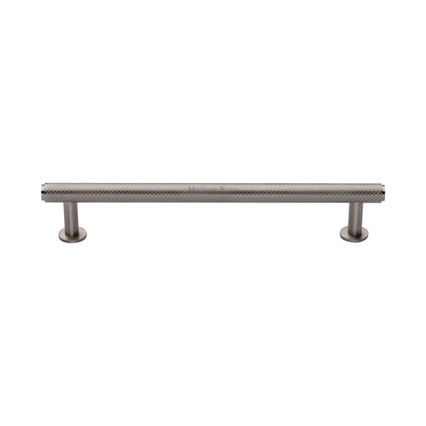 Knurled Cabinet Pull Handle with Rose by M Marcus - Heritage Brass