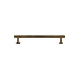 M Marcus - Heritage Brass, Knurled Cabinet Pull Handle with Rose, Cabinet Hardware, Cabinet Pull Handles