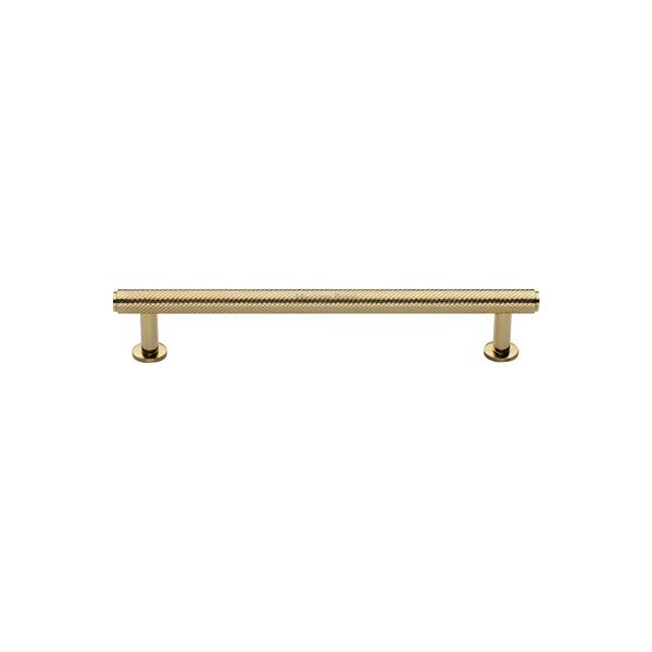 M Marcus - Heritage Brass, Knurled Cabinet Pull Handle with Rose, Cabinet Hardware, Cabinet Pull Handles