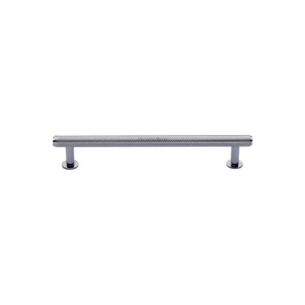 Knurled Cabinet Pull Handle with Rose by M Marcus - Heritage Brass