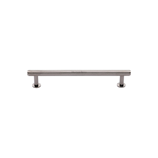 Knurled Cabinet Pull Handle with Rose by M Marcus - Heritage Brass