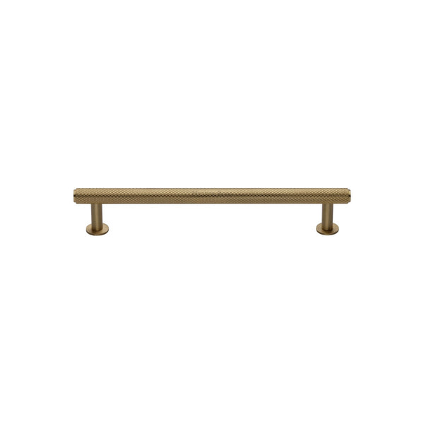 M Marcus - Heritage Brass, Knurled Cabinet Pull Handle with Rose, Cabinet Hardware, Cabinet Pull Handles