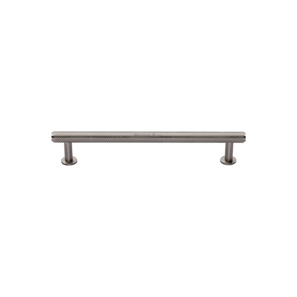 Knurled Cabinet Pull Handle with Rose by M Marcus - Heritage Brass