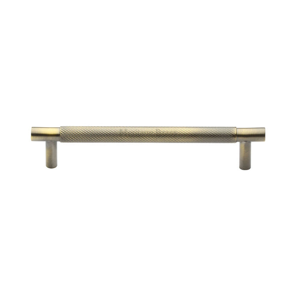 M Marcus - Heritage Brass, Partial Knurled Cabinet Pull Handle, Cabinet Hardware, Cabinet Pull Handles